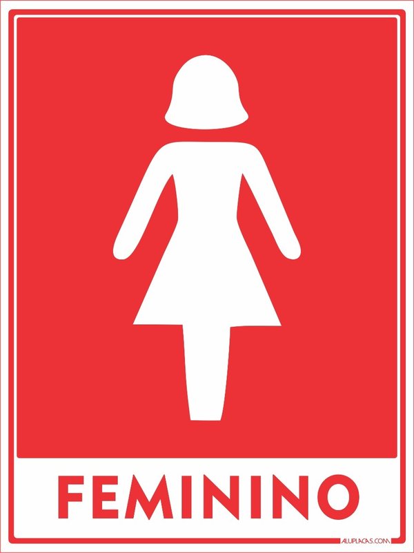 Placa de Sinalização 15X20cm Sanitário Feminino - Sinalize