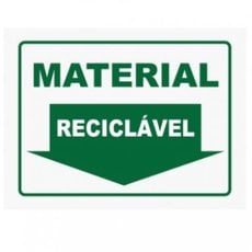 Placa de sinalização 15X20cm Material Reciclável - Sinalize