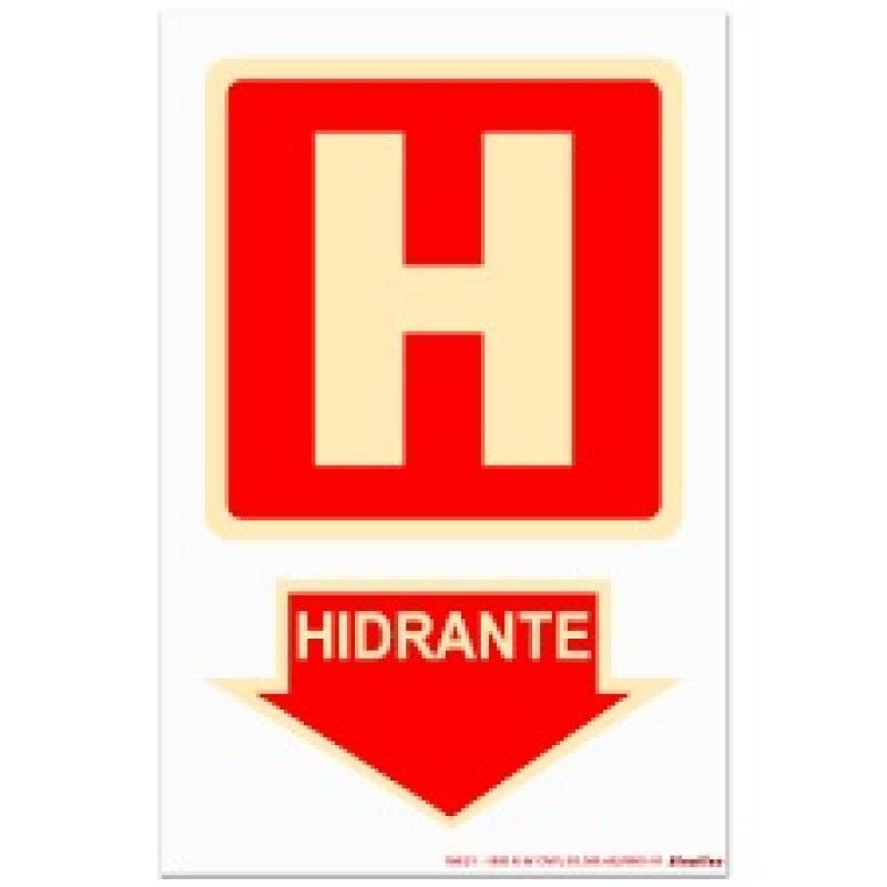 Placa de Sinalização 20X30cm Hidrante - Sinalize