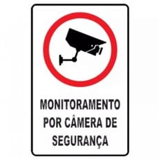 Placa de Sinalização 20X30cm Monitoramento por Câmera de Segurança - Sinalize