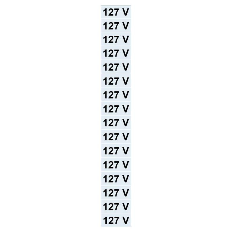 Placa de Sinalização Cartela com 16 Etiquetas Auto-Adesiva 5X25cm 127V - Sinalize