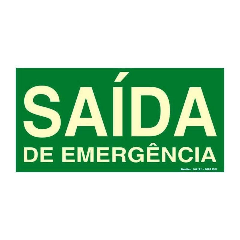 Placa de Sinalização 30X15cm Saida de Emergência - Sinalize