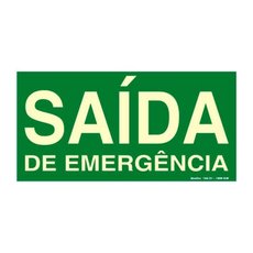 Placa de Sinalização 30X15cm Saida de Emergência - Sinalize