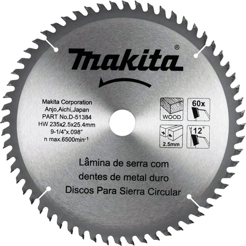 Disco de Serra Circular Makita para Madeira 9.1/4 x 60D D-51384
