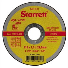 Disco de corte 4.1/2 X 1 X 22,2 Starrett