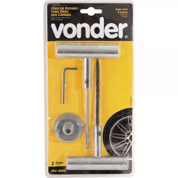 Jogo fardamento para bicicleta - Vonder - Kit Reparo de Pneu para
