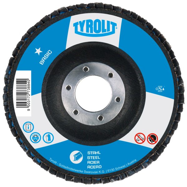 Disco Flap Tyrolit 7 Pol. GR120 Fibra Côncavo - Basic 2 em 1
