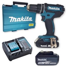 Furadeira E Parafusadeira De Impacto Makita 1/2 Pol. Com 2 Baterias 18V DHP482