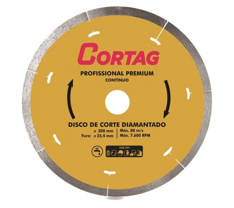 Disco de Corte Cortag Diamantado Profissional Premium 200 mm