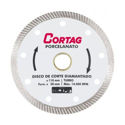 Disco Diamantado 110mm 4.3/8 Pol. Cortag Turbo Fino Porcelanato