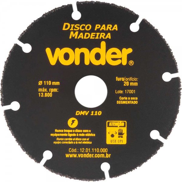 Disco De Corte Para Madeira Vonder 110mm DMV 110