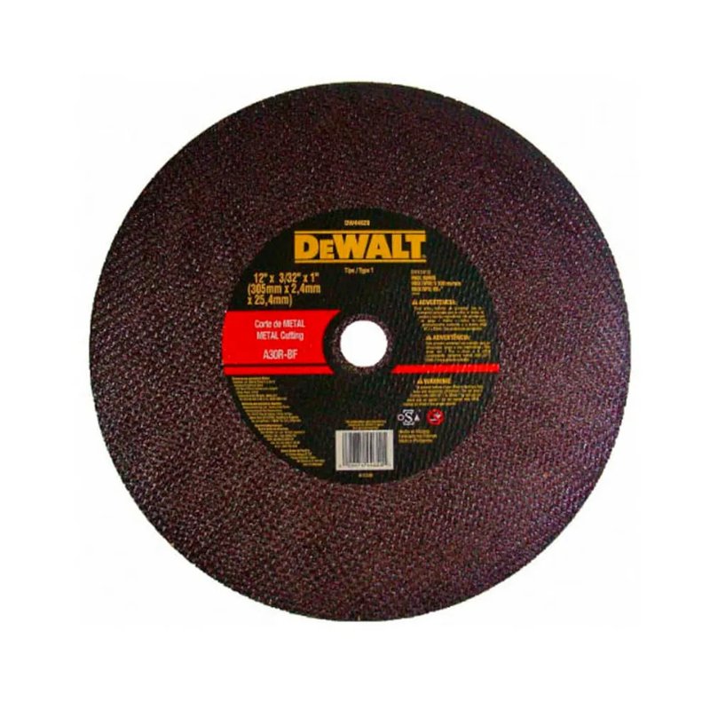 Disco Abrasivo para Corte de Metal Dewalt 12x2,4x1 Pol. DW44620