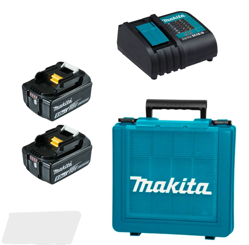 Kit Bateria 18V 2x BL1850B + Carregador DC18SD Com Maleta Makita