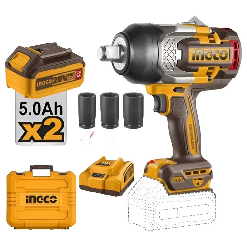 Chave Impacto 20v 3/4 1350nm 2x 5ah Ciwli20135-9 Ingco