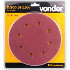 Disco de Lixa Vonder 180mm Grão 150 para Lixadeira LPV 750 10 peças
