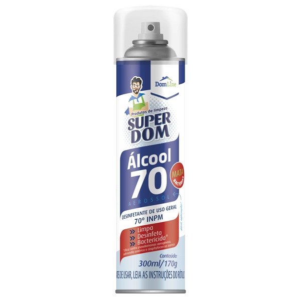 Alcool Spray 70 Super Dom 300ml 170g