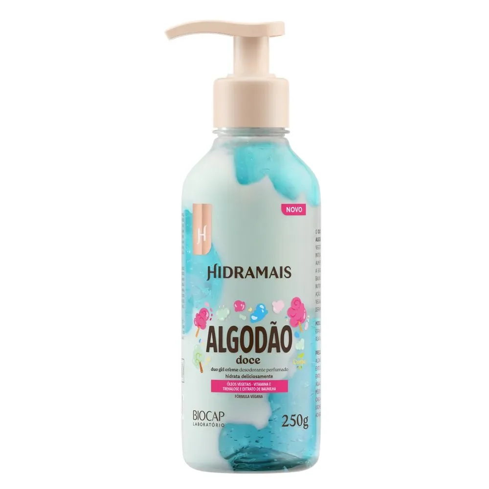 Creme Duo Gel Algodão Doce Hidratação Perfumada Hidramais 250g