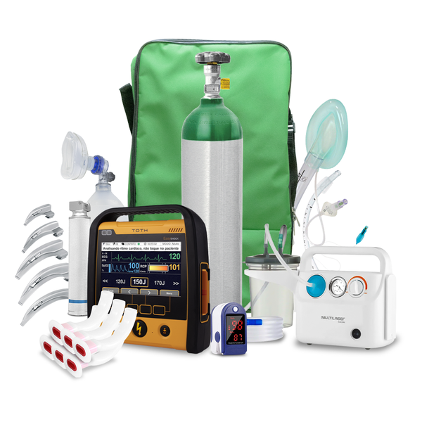 Kit de emergência 3B | Cardioversor Toth Easyshock PRO 5000 (ECG Derivações + SPO2)