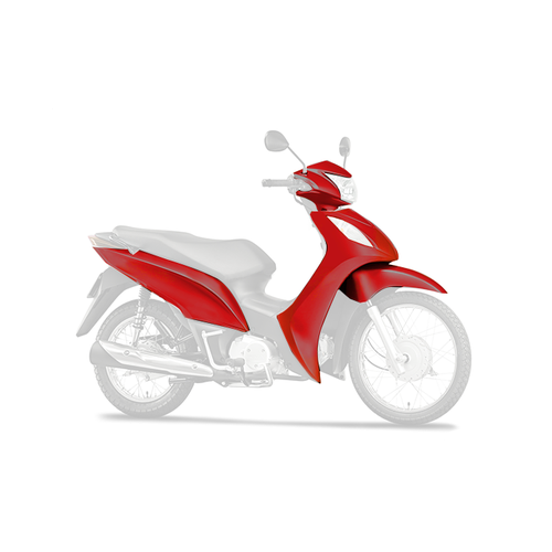 Faixa Biz 125 + 09 - Moto Cor Vermelha 10164 - Kit Adesivos