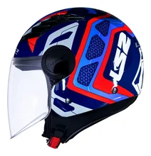 Capacete LS2 Of562 Airflow Interceptor Azul/Vermelho