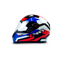 Capacete FW3 GTN Super Vermelho / Azul e Branco