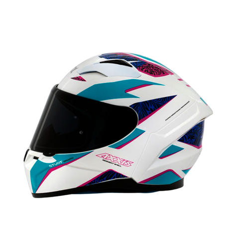 Capacete Axxis Segment Stunt A7 Azul e Branco | SBS Motos