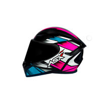 Capacete ASX City Start Preto/Turquesa e Rosa