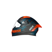 Capacete Norisk Flow Daytona Mat Azul e Laranja