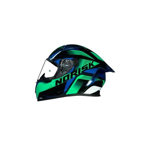 Capacete Norisk Flow Pulse Verde e Azul