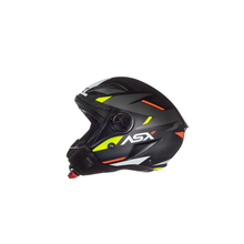 Capacete ASX City Air Square Preto Fosco / Grafite e Amarelo