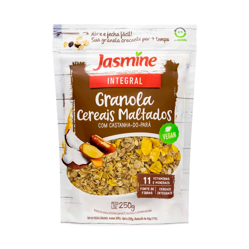 Granola Jasmine Integral Com Cereais Maltados 250g Supermercados