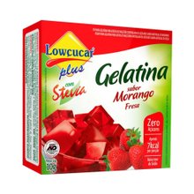 Gelatina Em Pó Lowçucar Plus Morango Com Stevia 10g