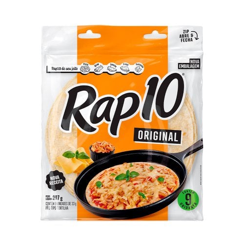 Massa Tortilha Rap 10 Original 297g | Supermercados Pague Menos