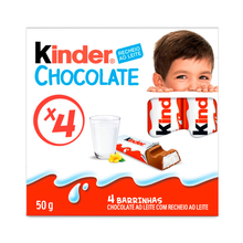 Chocolate Ao Leite Kinder 50g Com 4 Unidades