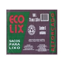 Saco Para Lixo Ecolix 100l Com 5 Unidades