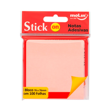 Bloco de Notas Adesivas Neon Rosa Molin 76x76 Com 100 Folhas