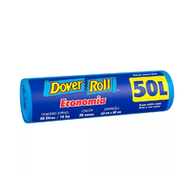 Saco Para Lixo Dover Roll Azul 50l Com 30 Unidades