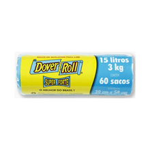 Saco de Lixo Dover Roll Econômico Com 60 Azul Rolo 15l