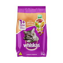 Ração Para Gatos Adultos Whiskas Mix de Carnes 3kg