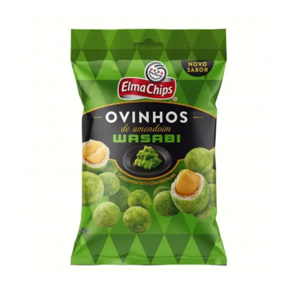 Amendoim Elma Chips Ovinhos Wasabi 50g Supermercados Pague Menos
