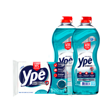 Detergente Concentrado Ypê Antibac 416g 2 Unidades + Esponja Antiaderente