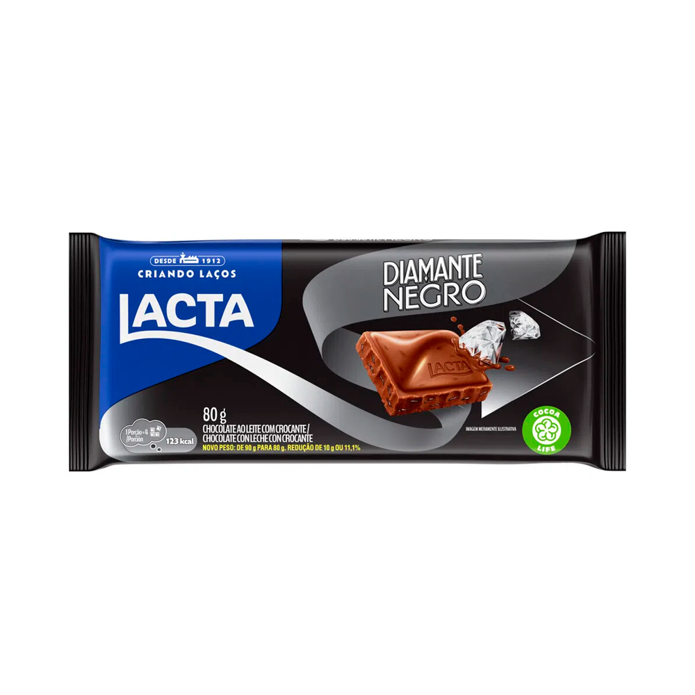 Chocolate Lacta Diamante Negro 80g Supermercados Pague Menos