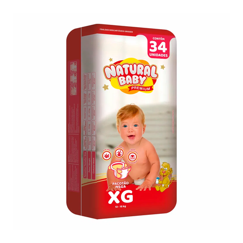 Fralda Natural Baby Premium Xg Com 34 Unidades