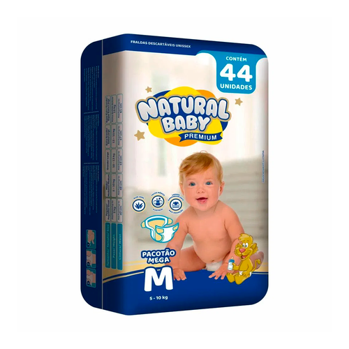 Fralda Natural Baby Premium M Com 44 Unidades