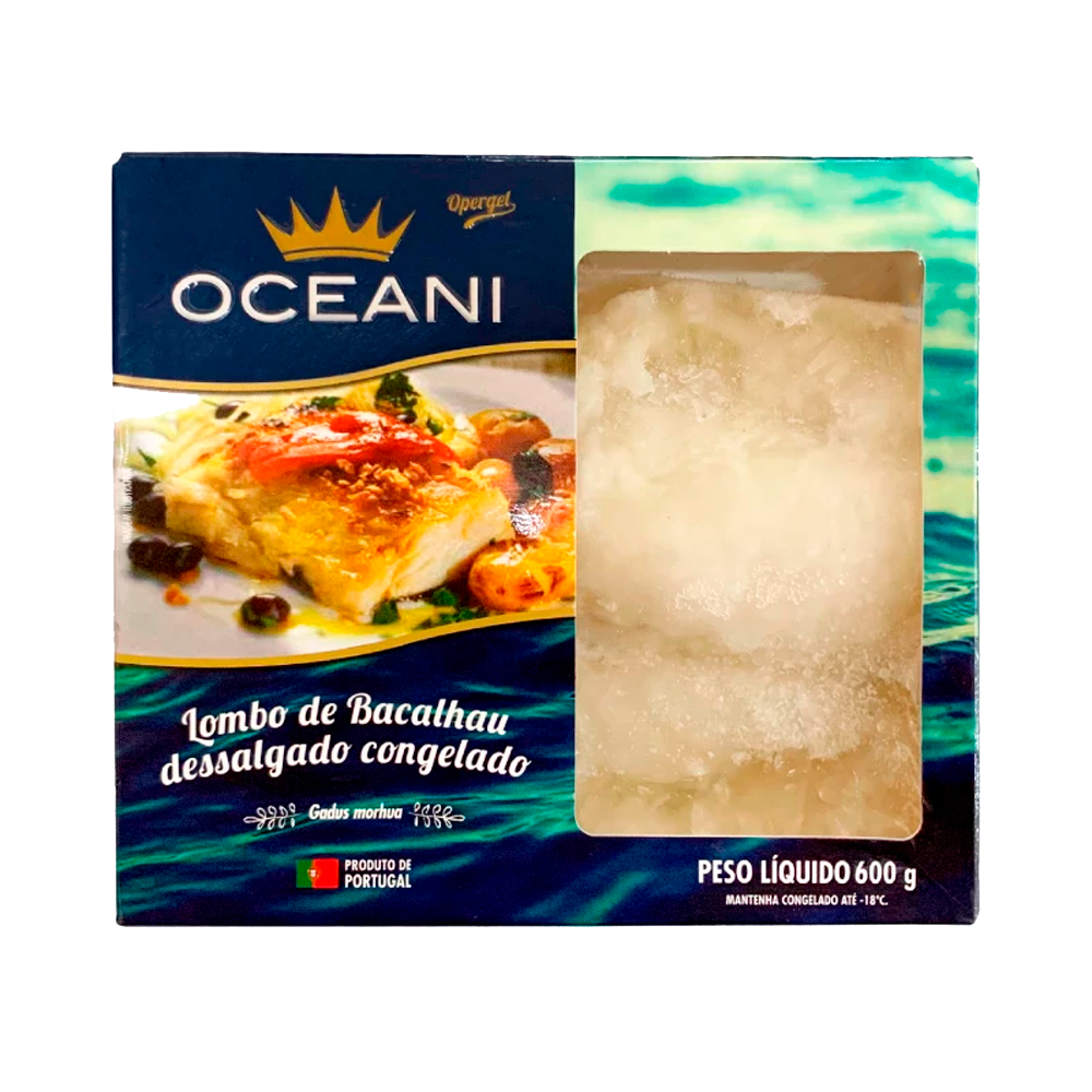 Lombo de Bacalhau Oceani Dessalgado Congelado 600g Supermercados