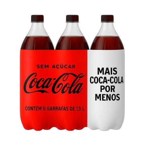 Pack Refrigerante Coca-Cola Zero Açúcar 1,5l Com Unidades