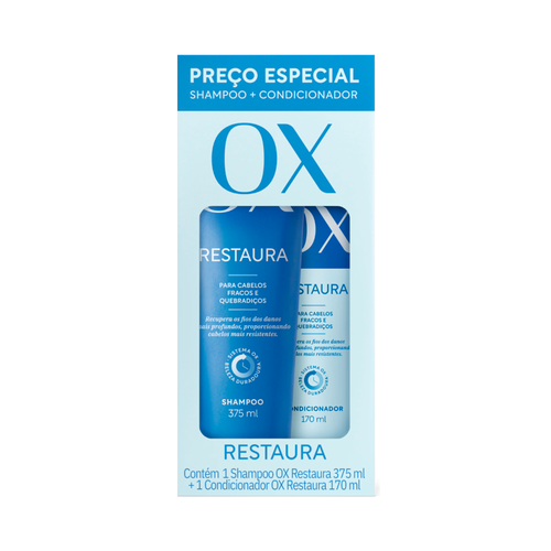 Pack Shampoo Ox Restaura 375ml + Condicionador 170ml