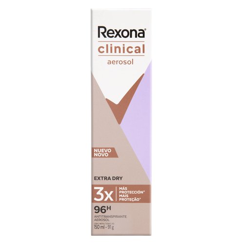 Antitranspirante Aerossol Extra Dry Rexona Clinical 150ml