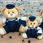 Trio de Ursos para Nicho Hora de Brincar Macacão Azul Marinho 18,22,26 cm