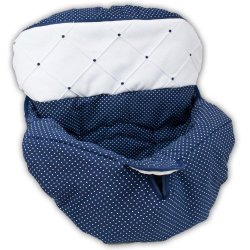 Capa para Bebê Conforto Elasticada Azul Marinho Poá